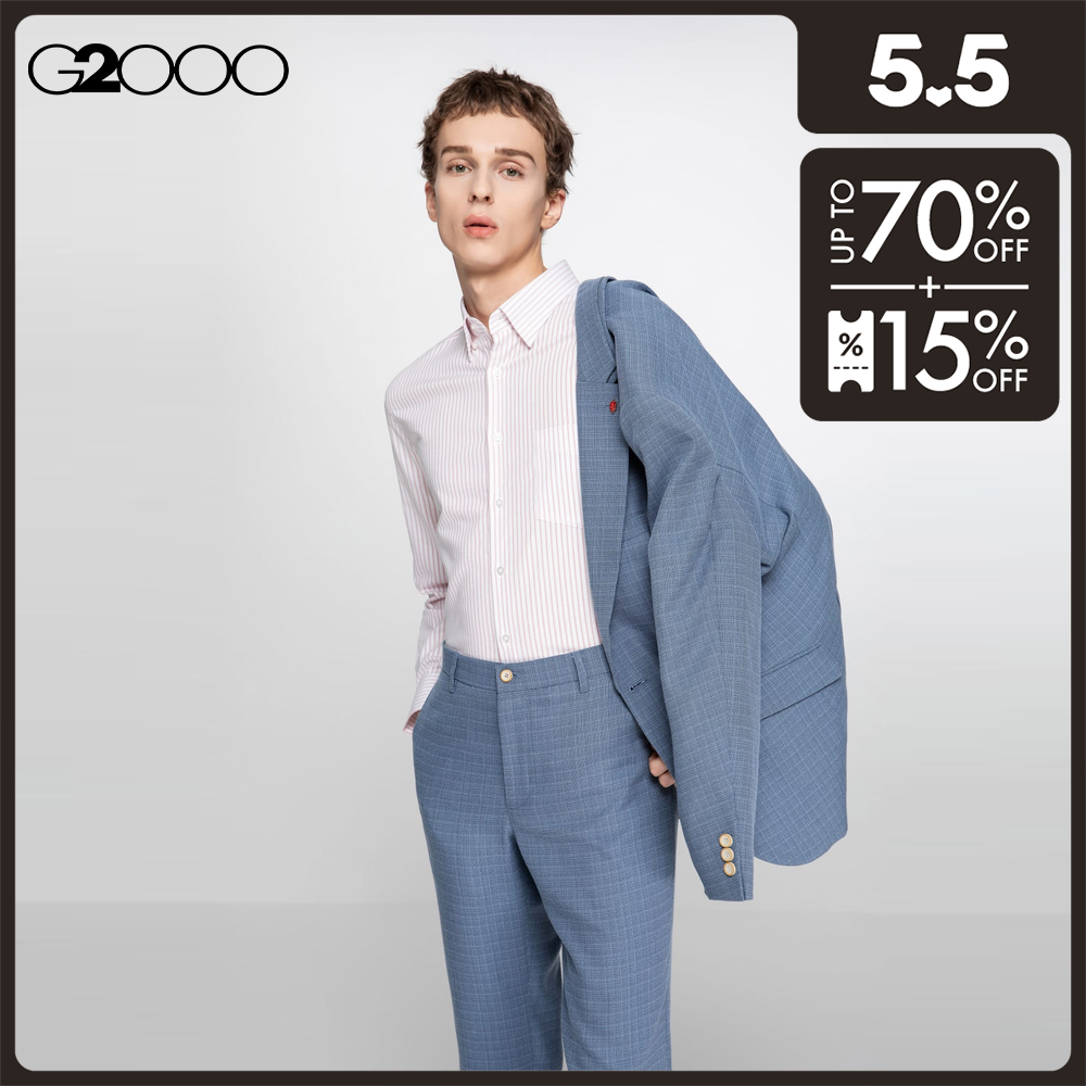 G2000 Men CVC Spandex Stripe Shirt