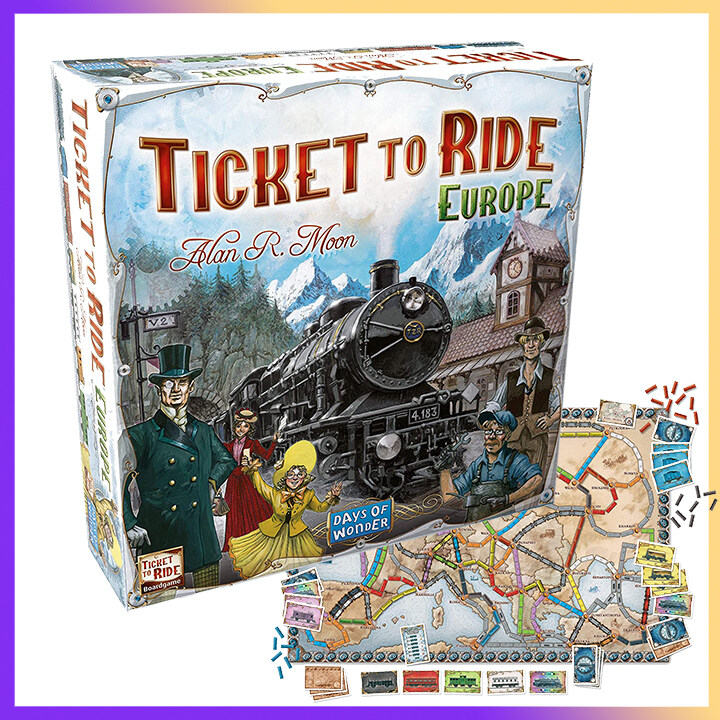 Ticket to Ride Europe Family Board Game | Strategy Train Party Fun Adventure Game for Kis and Adults | 2-5 Players | Average Playtime 30-60 minutes | Wonderful Gift for Train Lovers